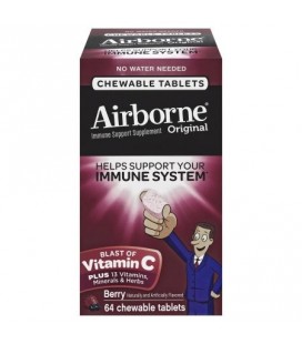 Airborne Berry comprimés à croquer 64 count - 1000 mg de vitamine C - Supplément de soutien immunitaire