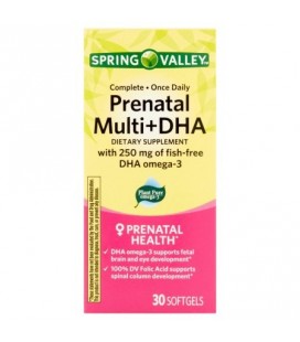 Spring Valley Une fois par jour prénatal multivitamines - DHA Compléments alimentaires Gélules (30 Count)