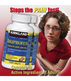 Kirkland Signature Ibuprofen 200mg,500-Count, (Pack of 2)