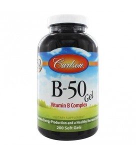 Carlson Labs - B50 Gel vitamine B complexe - 200 Gélules