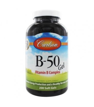 Carlson Labs - B50 Gel vitamine B complexe - 200 Gélules