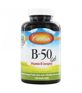 Carlson Labs - B50 Gel vitamine B complexe - 100 Gélules