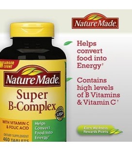 Nature Made ® Super B-Complex avec de la vitamine C et l'acide folique 460 comprimés