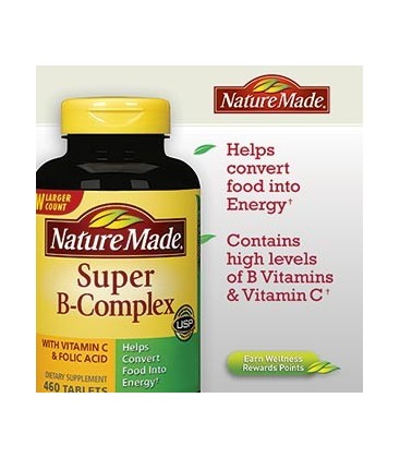 Nature Made ® Super B-Complex avec de la vitamine C et l'acide folique 460 comprimés