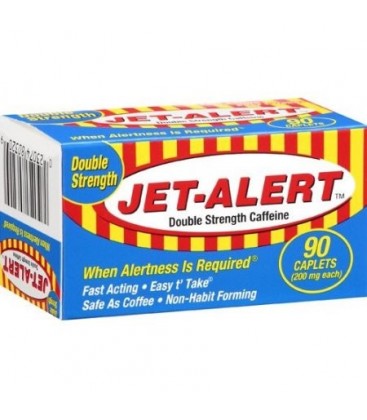 Jet-Alert Double Force caféine 20 mg Caplets 90 Ct