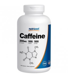 Nutricost caféine 500 capsules 200 mg par capsule