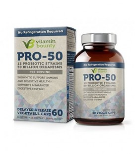 Vitamin Bounty - Pro 50 Probiotic - 13 Probiotic Souches, 50 milliards d'organismes par portion