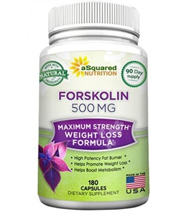 100% Pure forskoline 500mg Max Force - 180 capsules, forskoline supplément pour le carburant extrait de perte de poids, coleus f