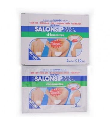 10 paquets de deux patchs Gel Salonsip (14x10 cm) Soulagement de la douleur de grandes feuilles de Salonpas