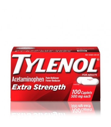 Tylenol ® Caplets Extra-fort la fièvre et la douleur Réducteur releveur 500 mg 100 ct.