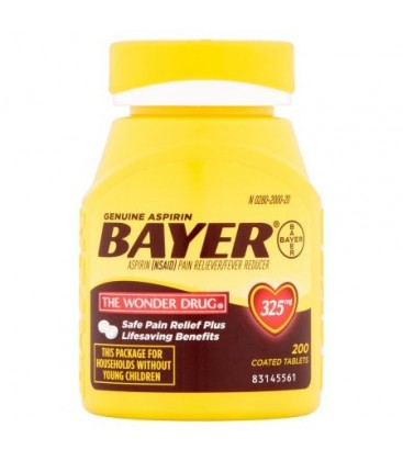 Véritable Bayer Aspirine 325 mg comprimés enrobés 200CT