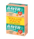 Aspirine Bayer Regimen 81mg comprimés à croquer Analgésique Orange 108 Count