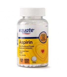 Equate soulagement de la douleur aspirine comprimés enrobés de 325 mg 500 Ct
