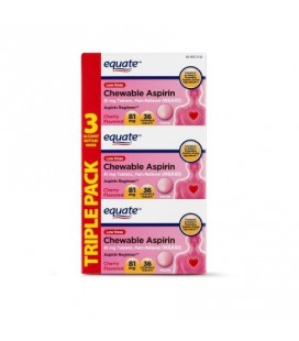 Equate faibles doses d'aspirine comprimés croquables cerise 81 mg 36 Ct 3 Pk