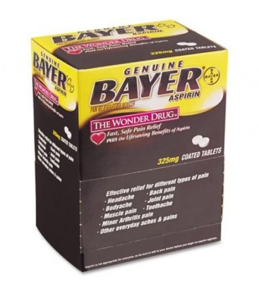 Bayer Aspirine Analgésique - Fièvre Réducteur Comprimés enrobés 325 mg 50 count