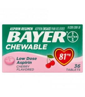 Bayer Aspirine Analgésique Regimen faible dose Comprimés à croquer Cherry - 81 mg 360 CT