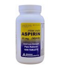Aspirine à faible dose adulte ENROBAGE 81 mg génériques pour Bayer Aspirine à faible dose 1000 comprimés par bouteille