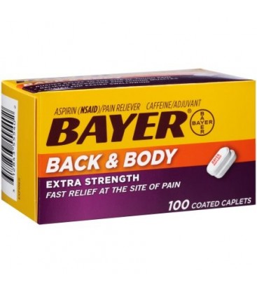 Bayer Retour -amp- Extra Body Force Aspirine 500mg comprimés enrobés soulagement rapide sur le site de la douleur la douleur r