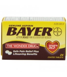 Véritable Bayer Aspirine douleur Reliver - Fièvre Réducteur 24 comprimés 325 mg Chaque