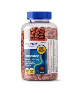 Equate Pain Relief Ibuprofen comprimés enrobés de 200 mg 1000 Ct