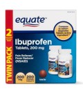 Equate Pain Relief Ibuprofen comprimés enrobés de 200 mg 100 Ct 2 Pk