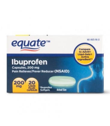 Equate Analgésique Ibuprofen gélules 200 mg 20 Ct