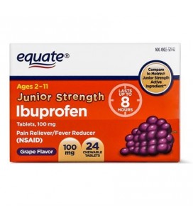 Equate Force junior Ibuprofen comprimés à croquer du raisin 100 mg 24 Ct