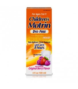 Motrin Suspension orale pour enfants Berry sans colorant Ibuprofène fièvre Réducteur 4 Oz
