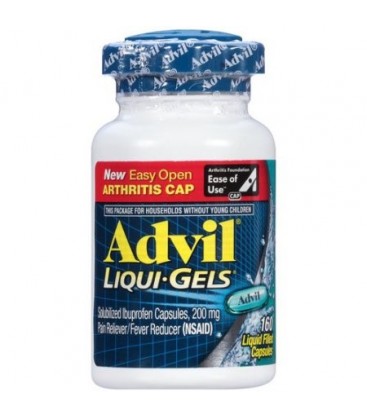 Advil Liqui-Gels Easy Open Cap (160 Count) Analgésique - Fièvre Réducteur liquide Rempli Capsule 200mg Ibuprofène soulagemen