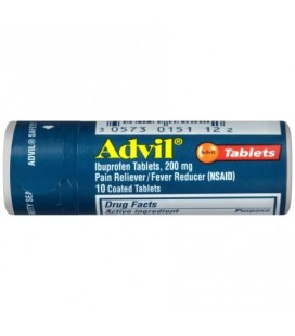 Advil (10 Count Vial) anti-douleur - fièvre Réducteur de comprimé enrobé 200 mg Ibuprofen soulagement de la douleur temporai