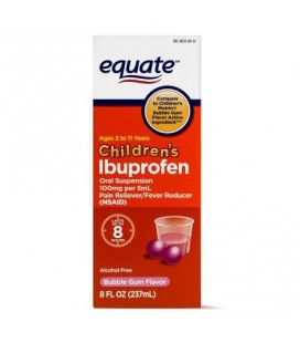 Equate Childrens Ibuprofen Bubblegum Suspension 100 mg 8 Oz