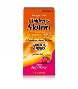 Motrin Suspension orale pour enfants soulagement de la douleur Ibuprofène Berry aromatisée 1 Oz