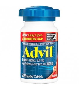 Advil Easy Open Cap (200 Count) Analgésique - Fièvre Réducteur Coated Tablet 200mg Ibuprofène soulagement de la douleur temp