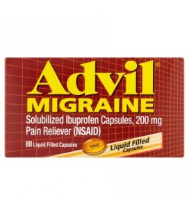 Advil Migraine (80 Count) anti-douleur liquide remplissant des capsules 200 mg Ibuprofen 20mg Potassiuim le traitement de la