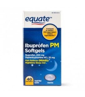 Equate Ibuprofen PM Gélules 200 mg 40 Ct