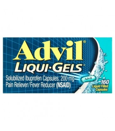 Advil Liqui-Gels (160 Count) anti-douleur - fièvre réducteur liquide remplissant la capsule 200 mg Ibuprofen soulagement de la