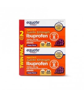 Equate Childrens Ibuprofen Comprimés aromatisés de raisin 100 mg 24 Ct