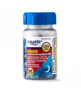 Equate Force supplémentaire PM Acetaminophen Gelcaps à action rapide 500 mg 80 Ct