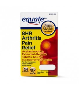 Equate 8 h arthrite soulagement de la douleur comprimés à libération prolongée 650 mg 24 Ct