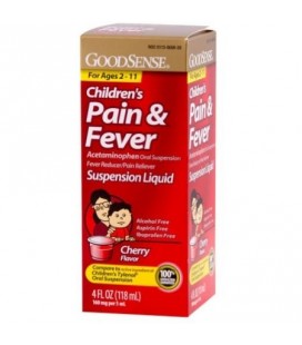 Good Sense Acétaminophène de liquide douleur chez les enfants releveur de suspension orale Cerise 160 mg (4 oz Lot de 6)