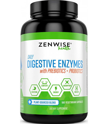 Enzymes Digestifs et Probiotiques - Aide à la digestion - 180 capsules végétariennes