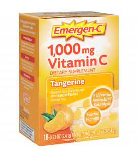 (2 Pack) Emergen-C (10 Count arôme de mandarine) Complément alimentaire pour boisson gazeuse avec 1000 mg de vitamine C 033 Pa