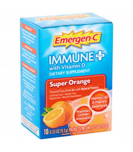 Emergen-C (10 count super saveur orange) soutien du système immunitaire de - avec de la vitamine D mélange de boisson gazeuse 