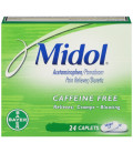 Midol caféine les symptômes de la période menstruelle Relief Caplets 24ct
