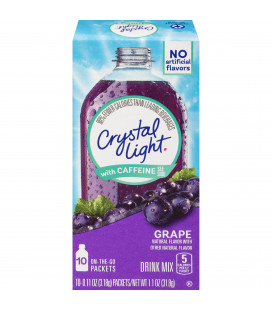 Crystal Light On-The-Go Raisin Energy Drink Mix avec wrappers caféine 10 à 11 oz (paquet de 12)