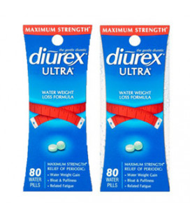 (2 Pack) DIUREX Ultra eau Perte de poids Formule Les pilules de l'eau pour réduire les ballonnements et Gonflement 80 Ct