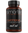 SmarterVitamins CAFÉINE - 200mg pilules caféine avec 100mg L-théanine pour l'énergie mise au point et la clarté - huile MCT