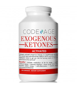 Codeage Capsules Cétones Exogènes - 240 Count - Keto Supplément régime avec BHB Sels Exogènes Cétones et la caféine Élec