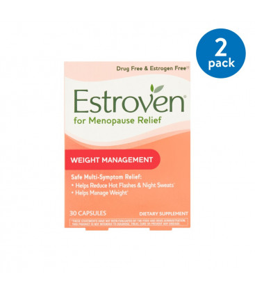 (2 Pack) Estroven Gestion du poids Ménopause Relief Capsules 30 Ct