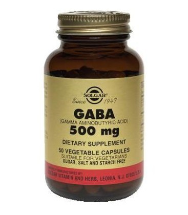 GABA 500 mg - Used to assemble hormones, enzymes neurotransmitters, 100 Vcaps,(Solgar)